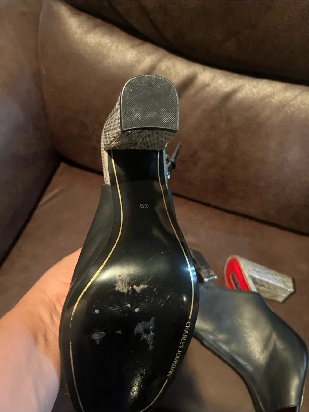 Charles Jourdan Paris Black Peep Toe Heels – Size 8.5 – Like New